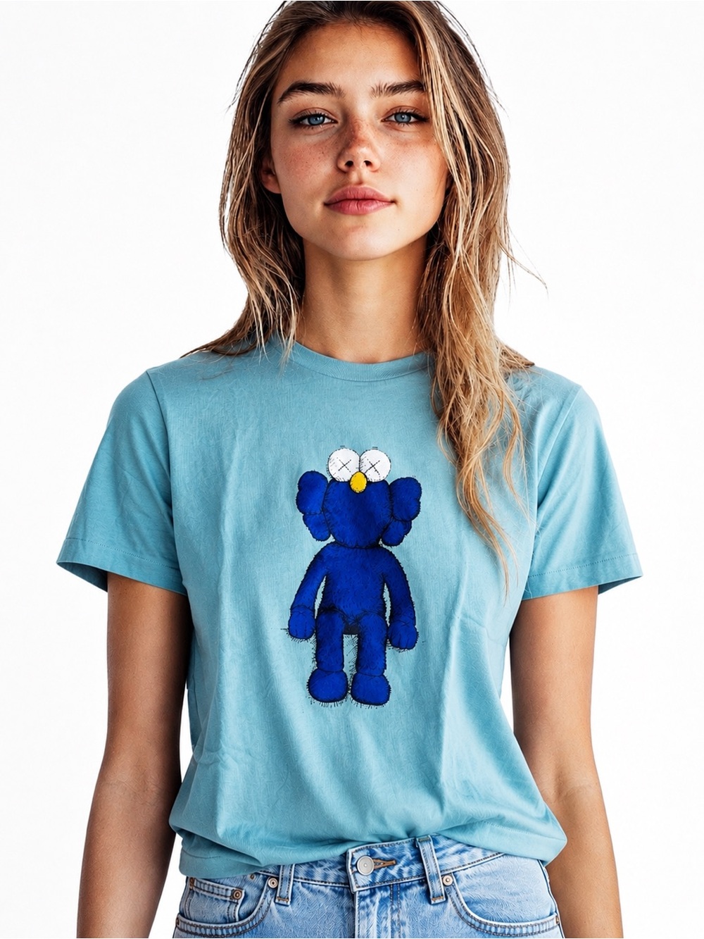 Uniqlo x KAWS UT Blue Graphic T-Shirt Women’s Size S 100% Cotton